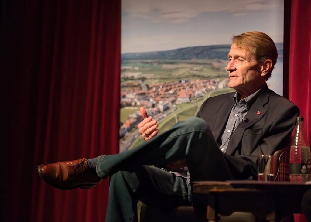 Lee Child on stage at the Whitby Literature Festival
