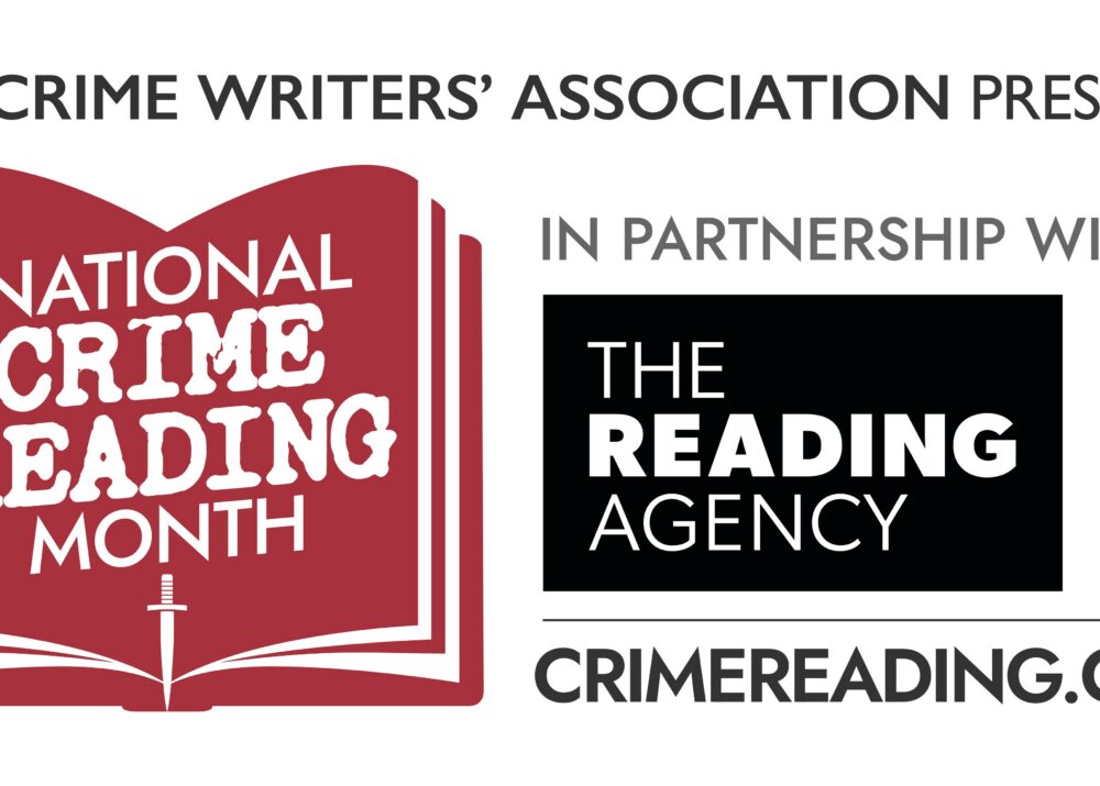 Banner announcing National Crime Reading Month by The Crime Writers' Association, with The Reading Agency logo on the right.